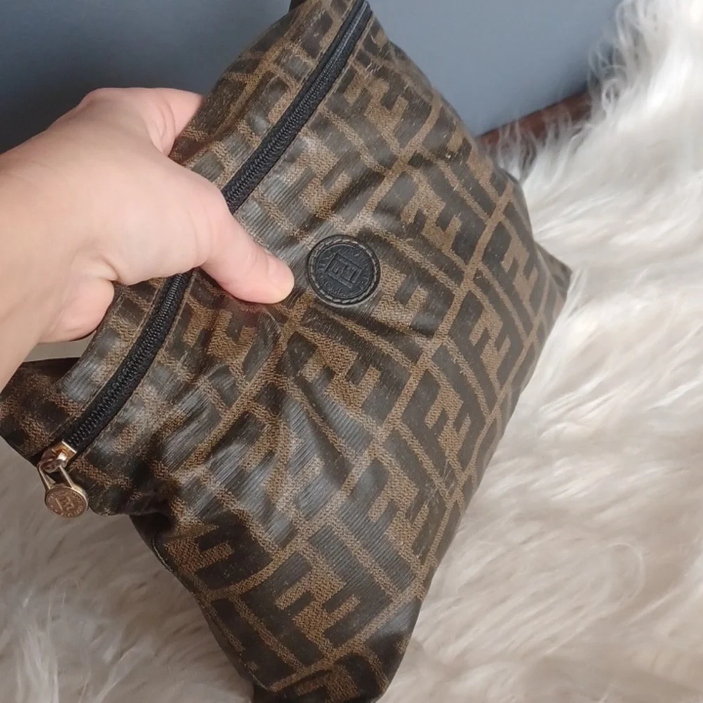 Vintage Fendi Brown Monogram Pouch